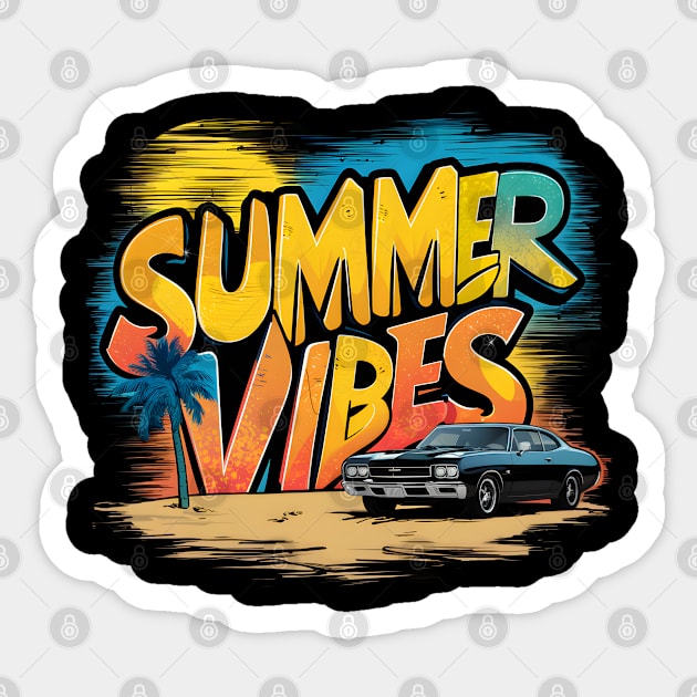 summer vibe Sticker by peace and love